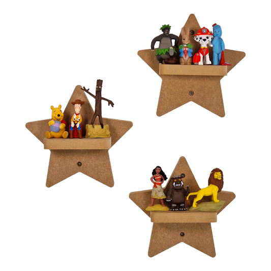 Star Shaped Set of Shelves Suitable for Tonie Figures